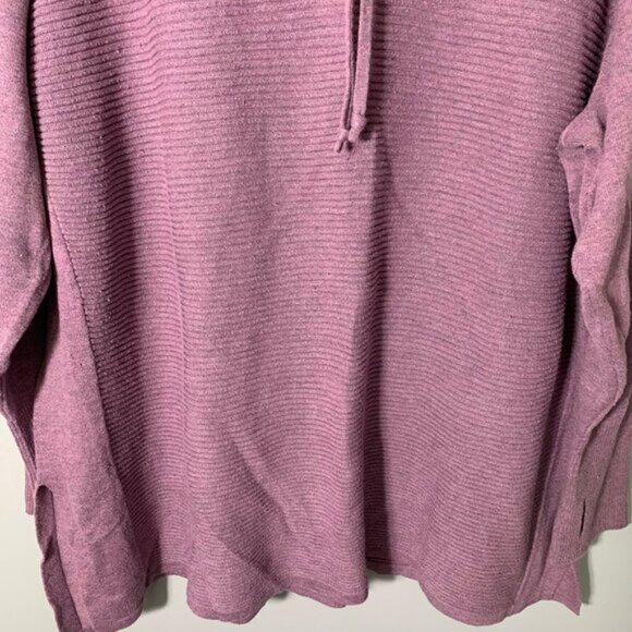 Artisan NY light plum cowl neck drawstring ribbed long sleeve athleisure top - Picture 5 of 11